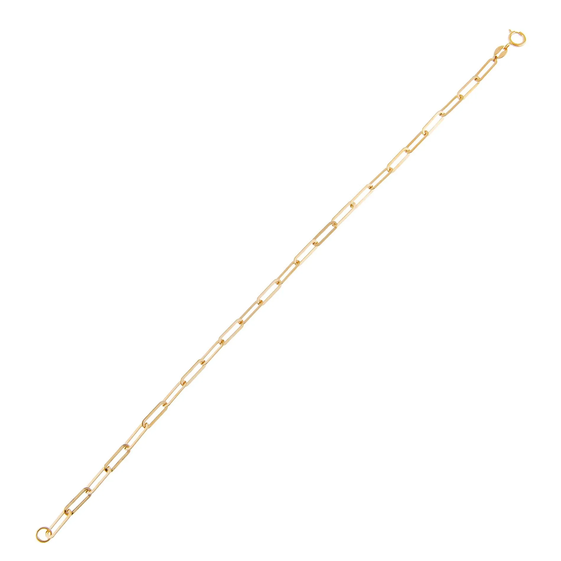 Thin Paperclip Bracelet 14K