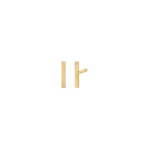 Thin Solid Bar Stud Earring 14K