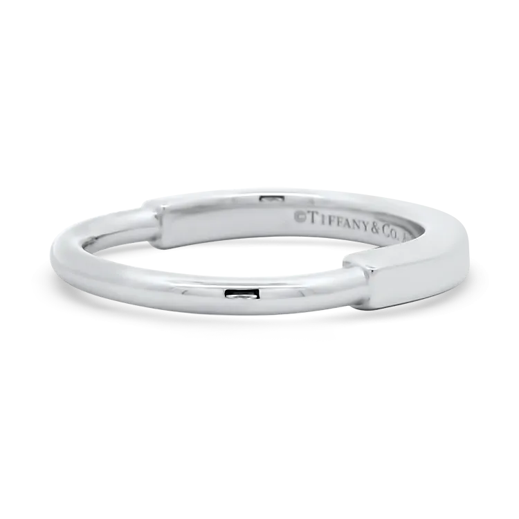 Tiffany & Co. Estate 18k White Gold Lock Ring