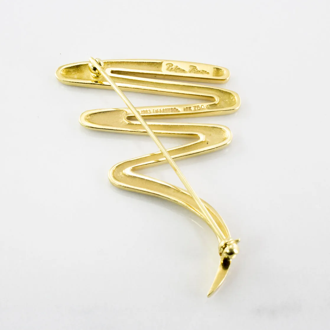 Tiffany & Co.' Paloma Picasso Zig Zag Collection Scribble 18k Brooch Circa 1983