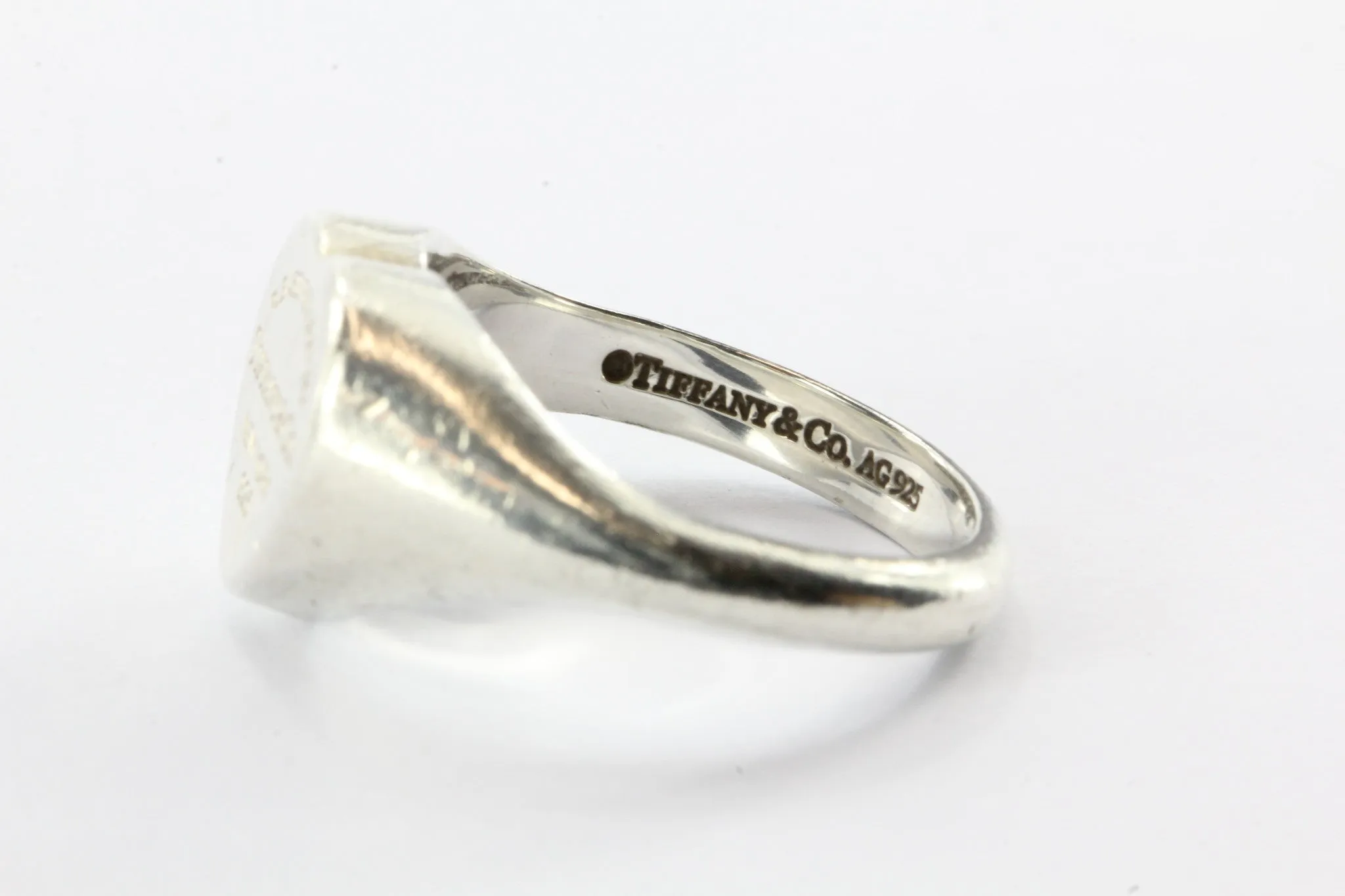 Tiffany & Co Sterling Silver Return to Tiffany Signet Heart Ring Size 5.75