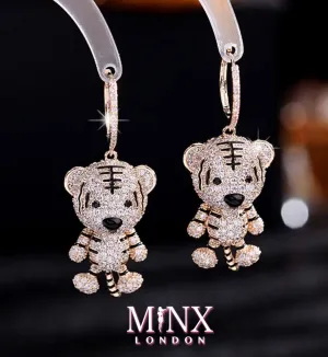 Tiger Earrings | Diamond Earrings | Diamond Tiger Earrings | Womens Earrings | Hoop Earrings | Womens Diamond Earrings | Charm Earrings