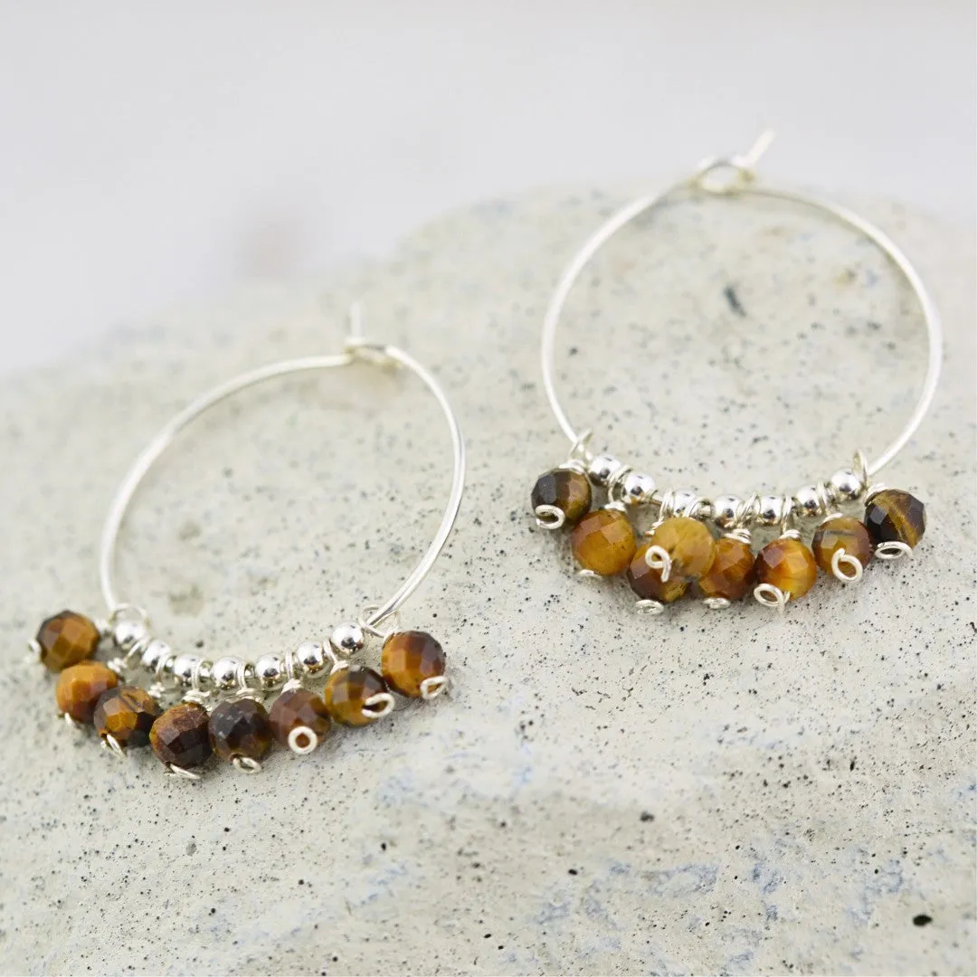 Tigers Eye Gypsy Hoops