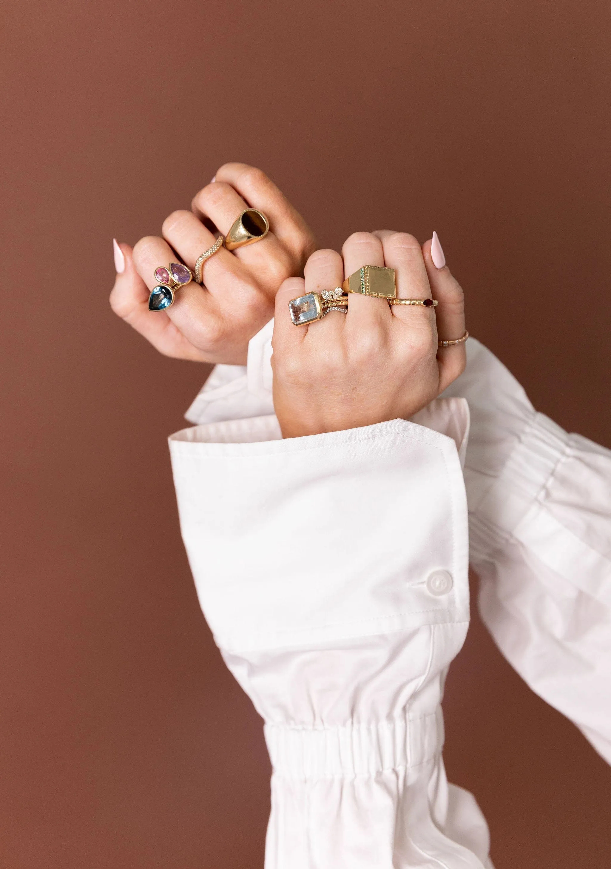 Tiger's Eye Textured Signet Ring