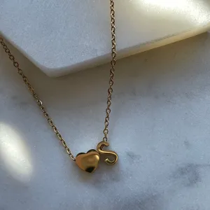 Tiny Heart Dainty Initial Letter Name Necklaces Choker Chain Necklace