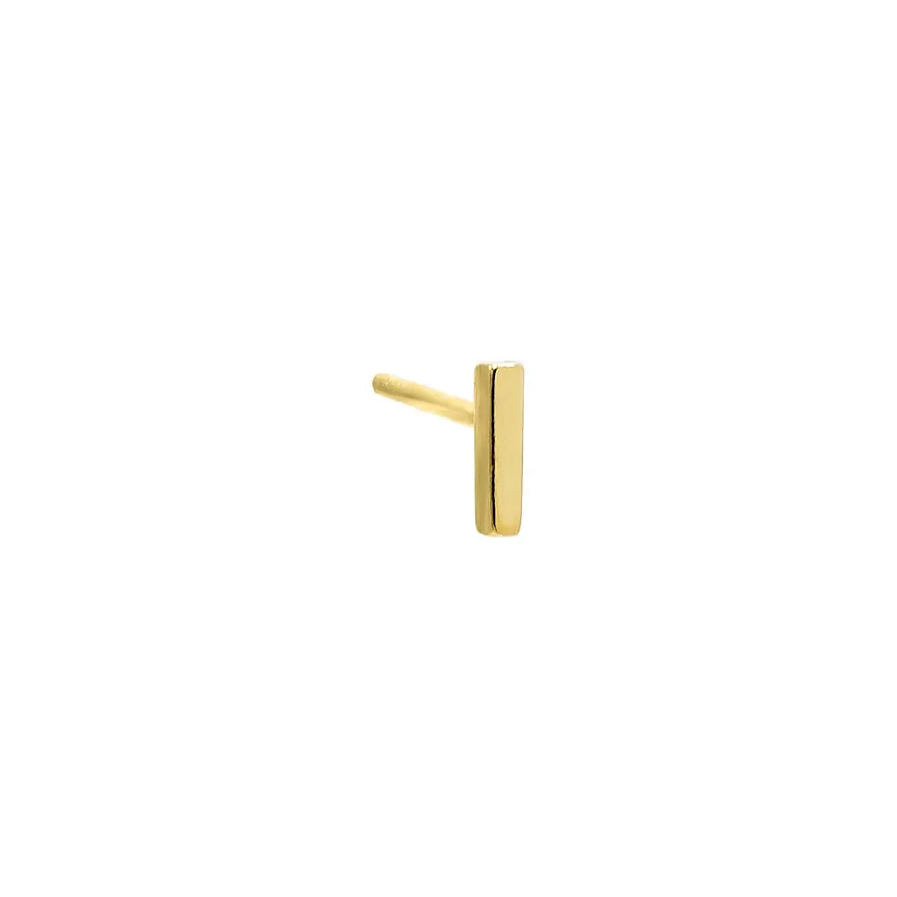 Tiny Solid Bar Stud Earring