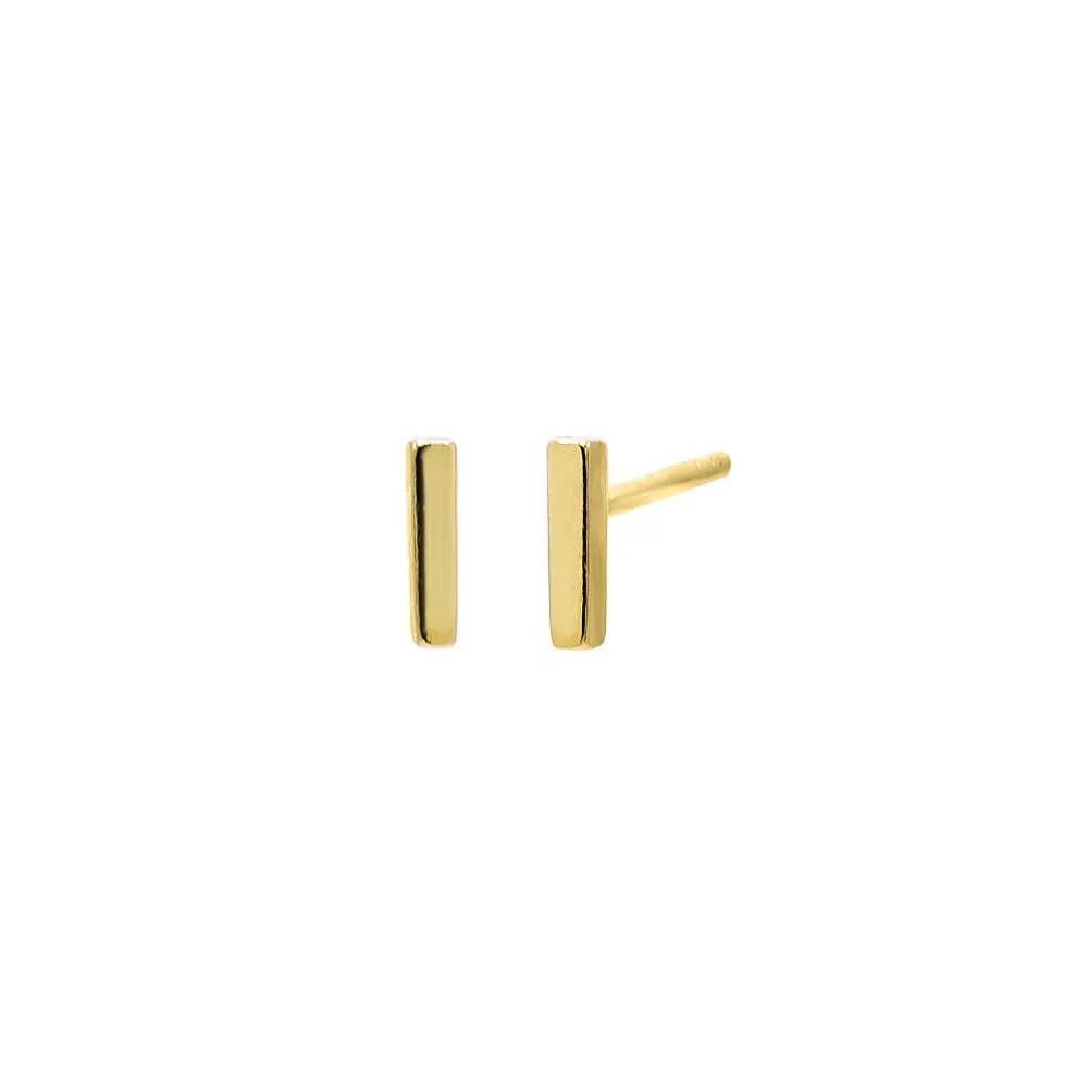 Tiny Solid Bar Stud Earring