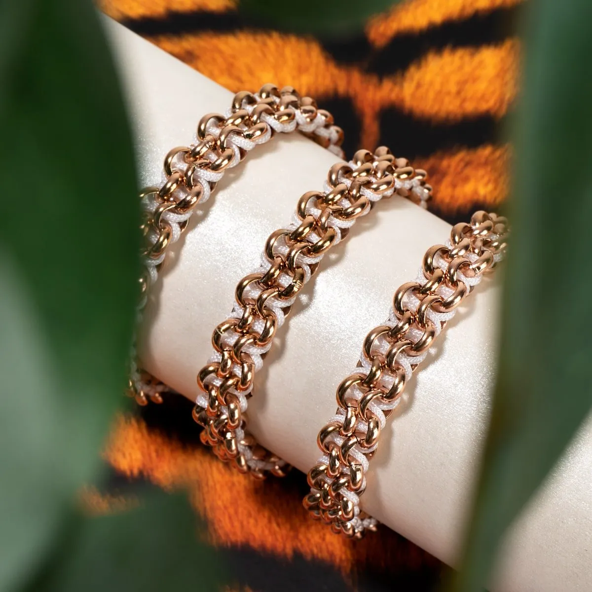 Tree Sloth Links | Mini Kismet Bracelet | White x Rose Gold