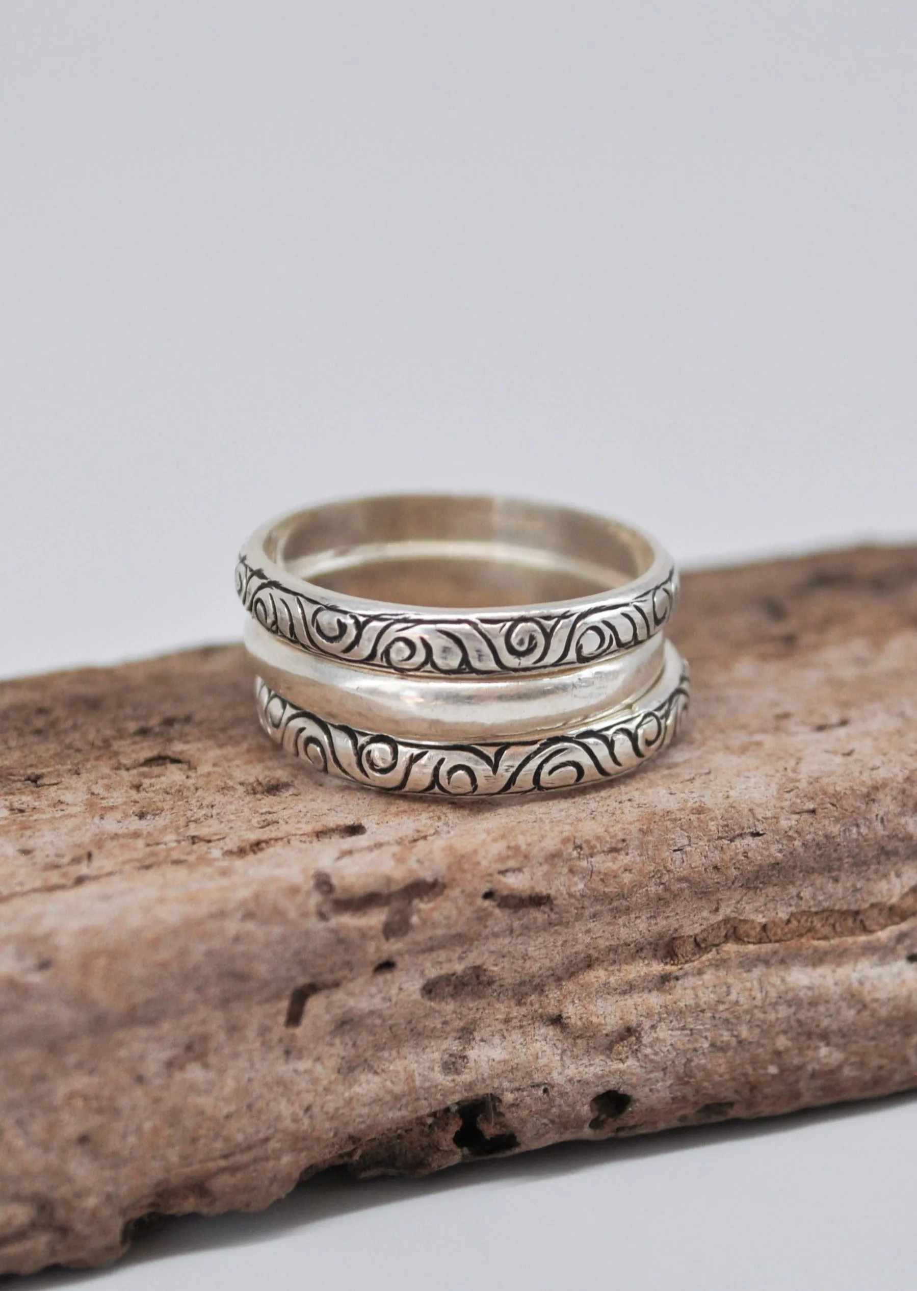 Trinity Ring Stack // Silver