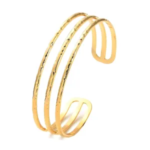 Triple Band Orbit Cuff – 18K Gold