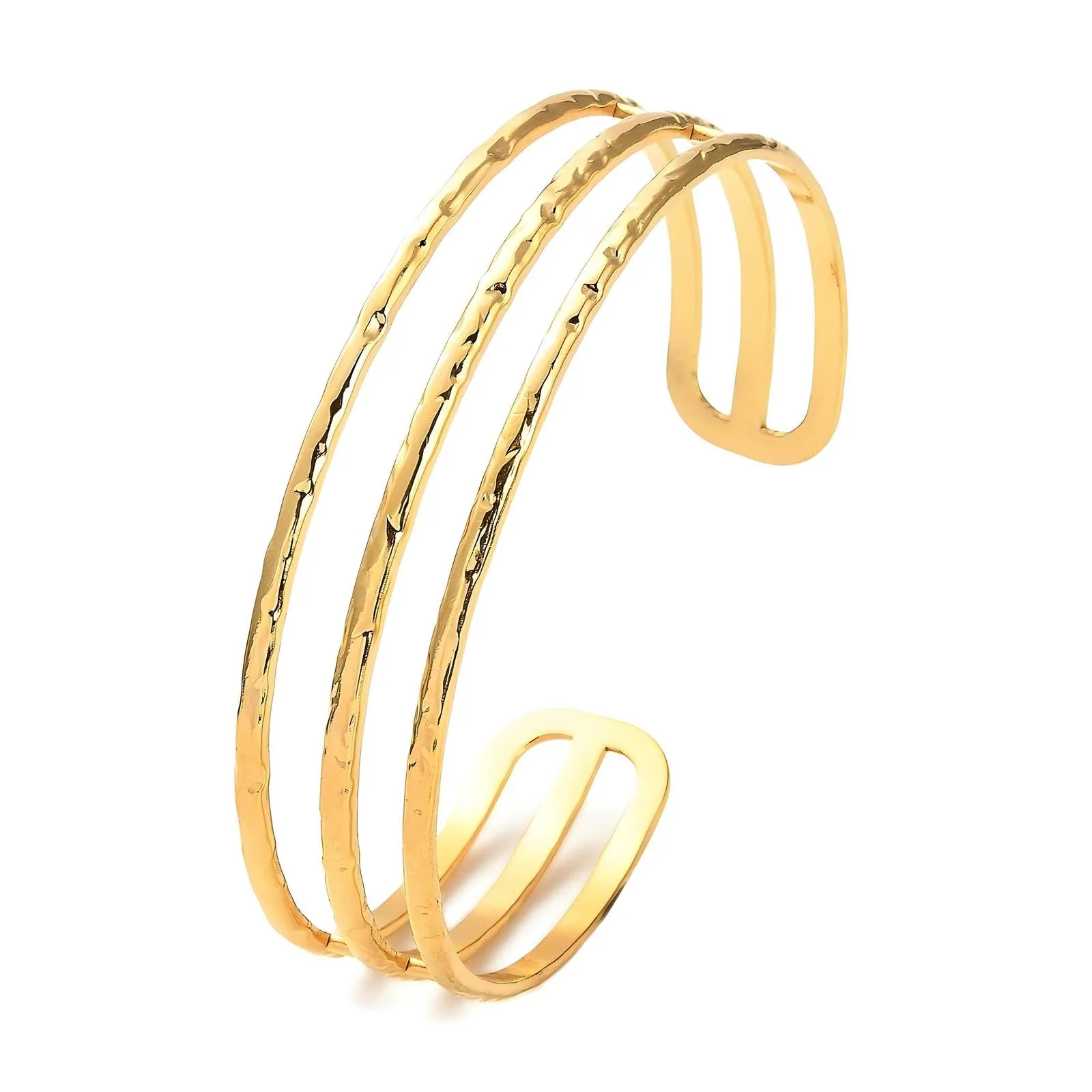 Triple Band Orbit Cuff – 18K Gold