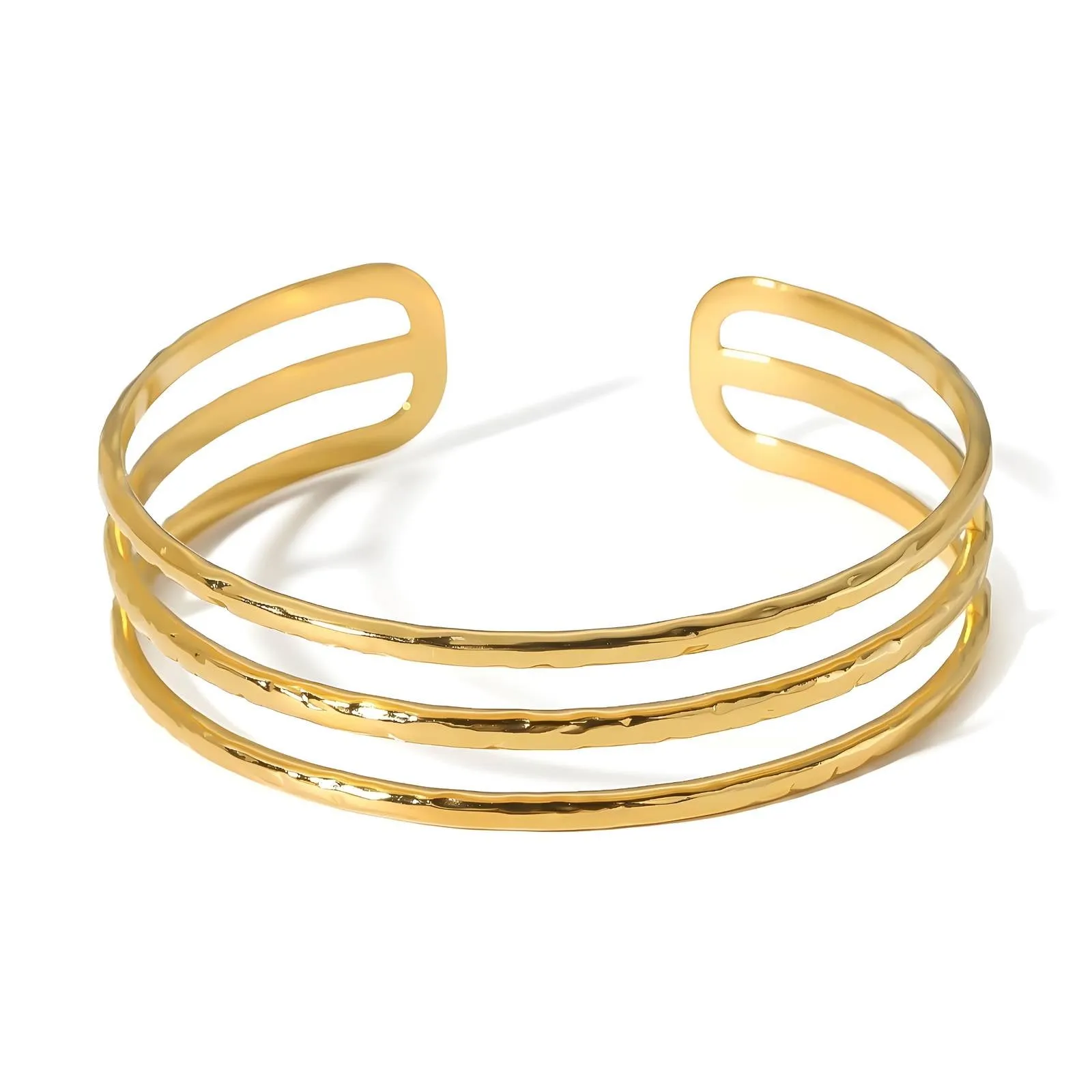 Triple Band Orbit Cuff – 18K Gold
