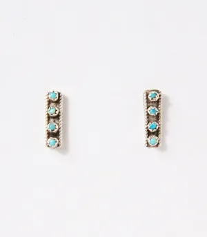Turquoise Bar Stud Earrings