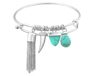 Turquoise Charm Bangle Bracelet