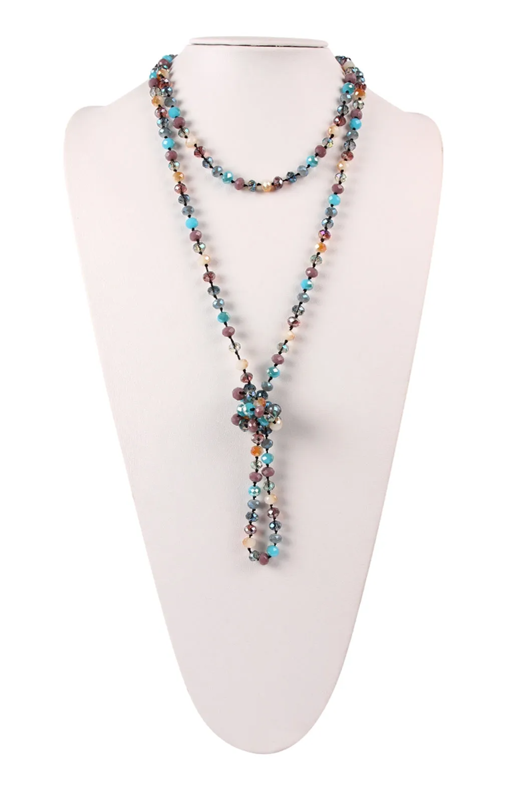 Turquoise Purple Longline Hand Knotted Necklace - Pack of 6