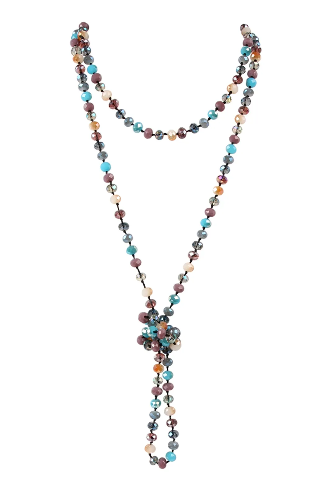 Turquoise Purple Longline Hand Knotted Necklace - Pack of 6