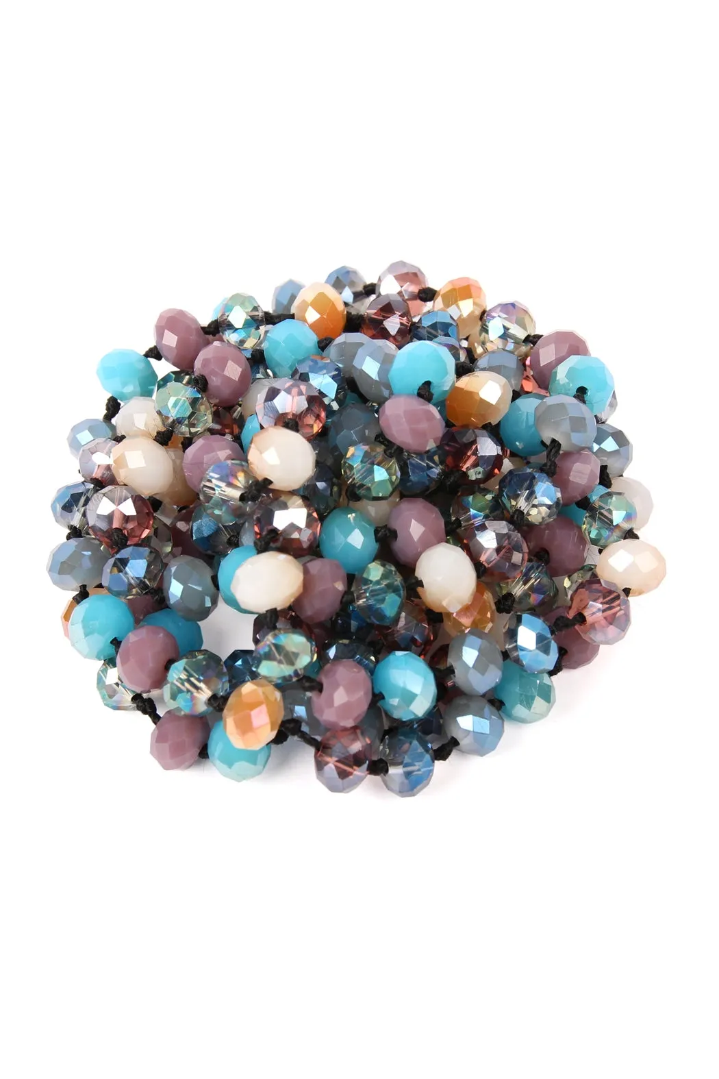 Turquoise Purple Longline Hand Knotted Necklace - Pack of 6