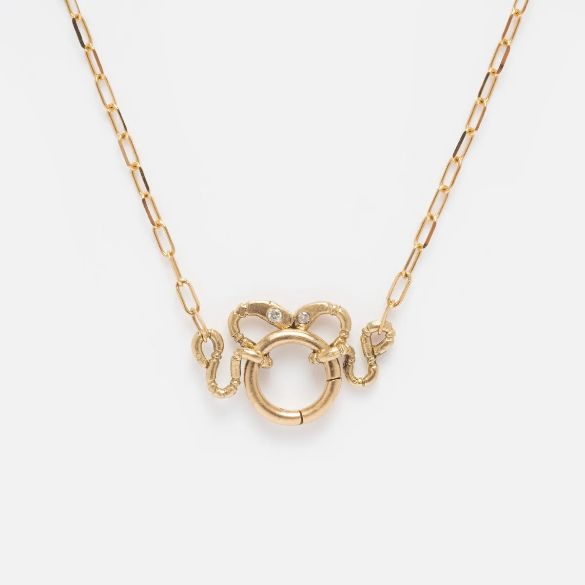 Twin Snakes Charm Holder Necklace
