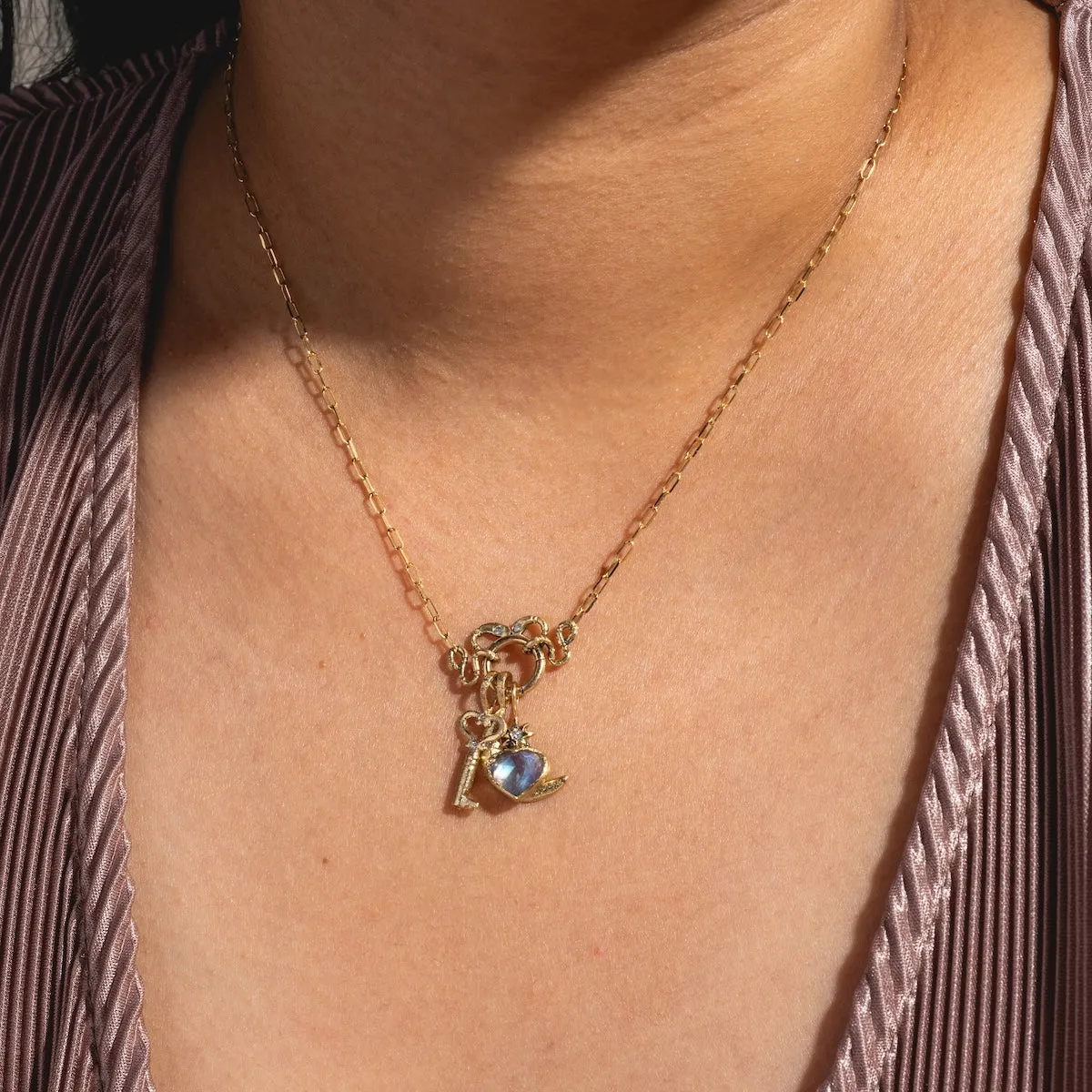 Twin Snakes Charm Holder Necklace