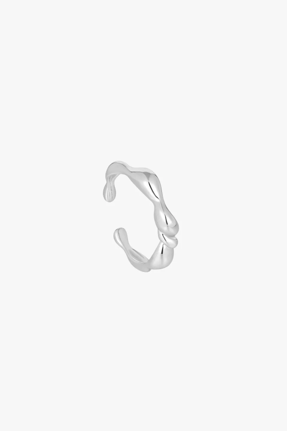 Twisted Wave Adjustable Silver EOL Ring