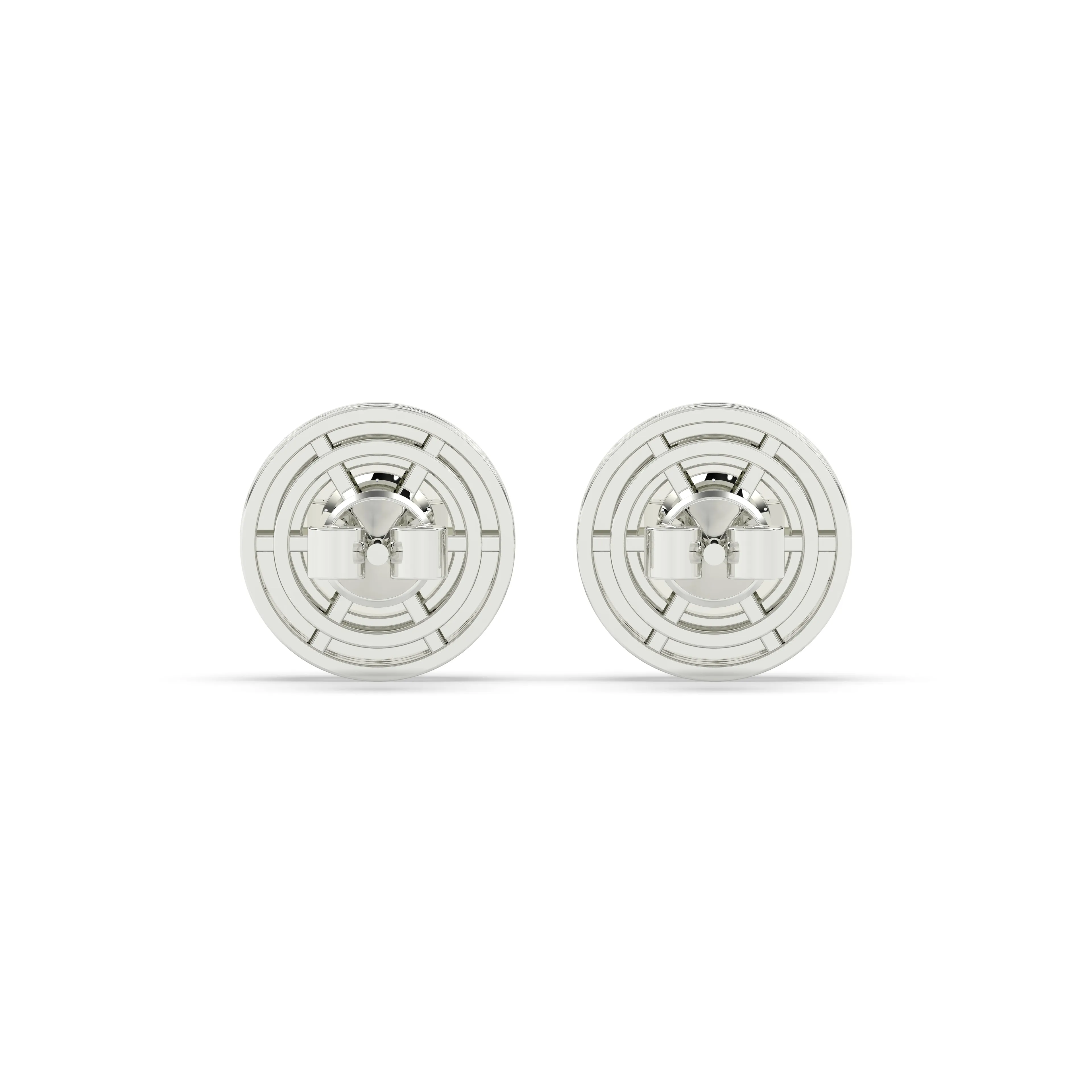 Two Layer Round Diamond Earrings