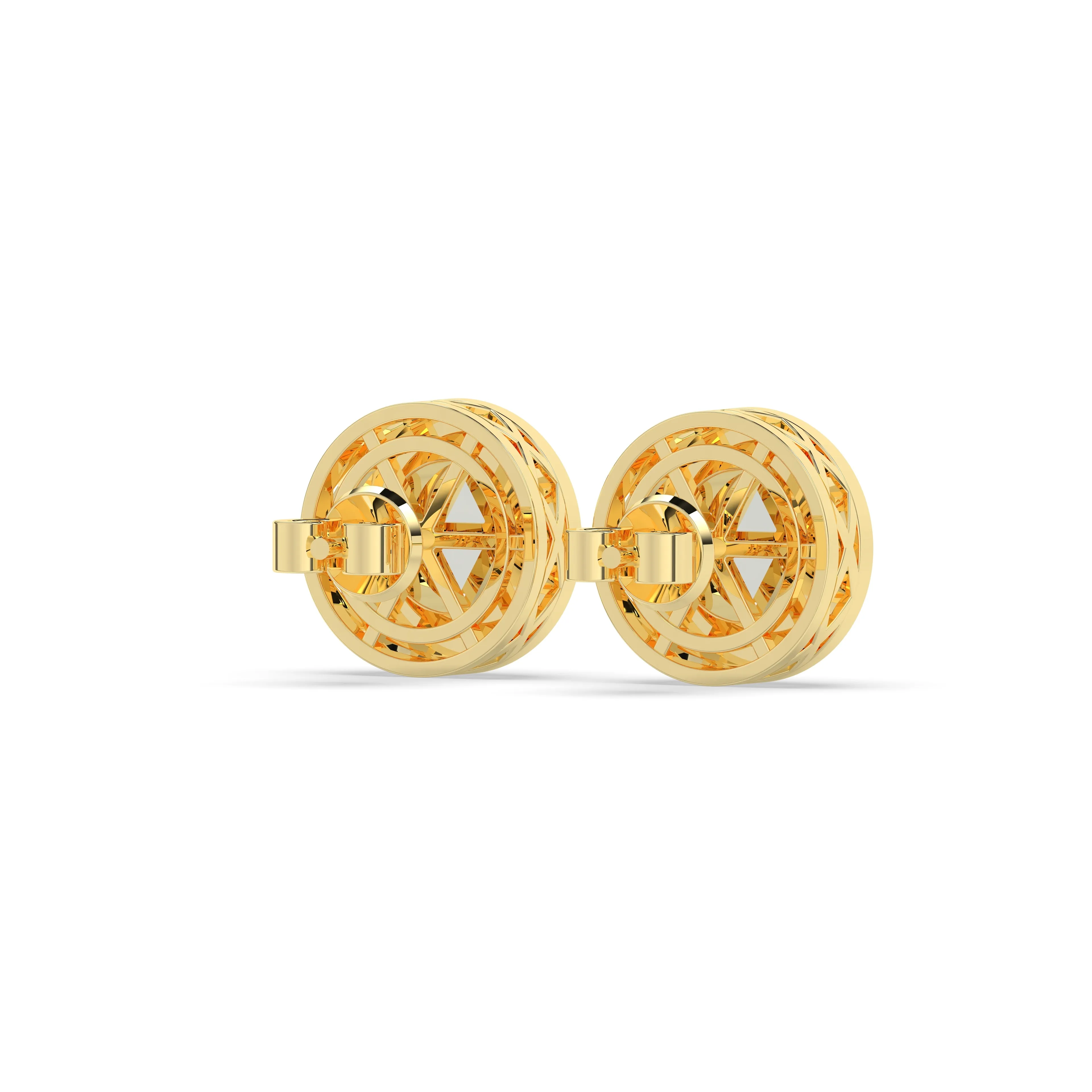 Two Layer Round Diamond Earrings