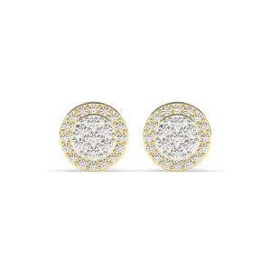 Two Layer Round Diamond Earrings