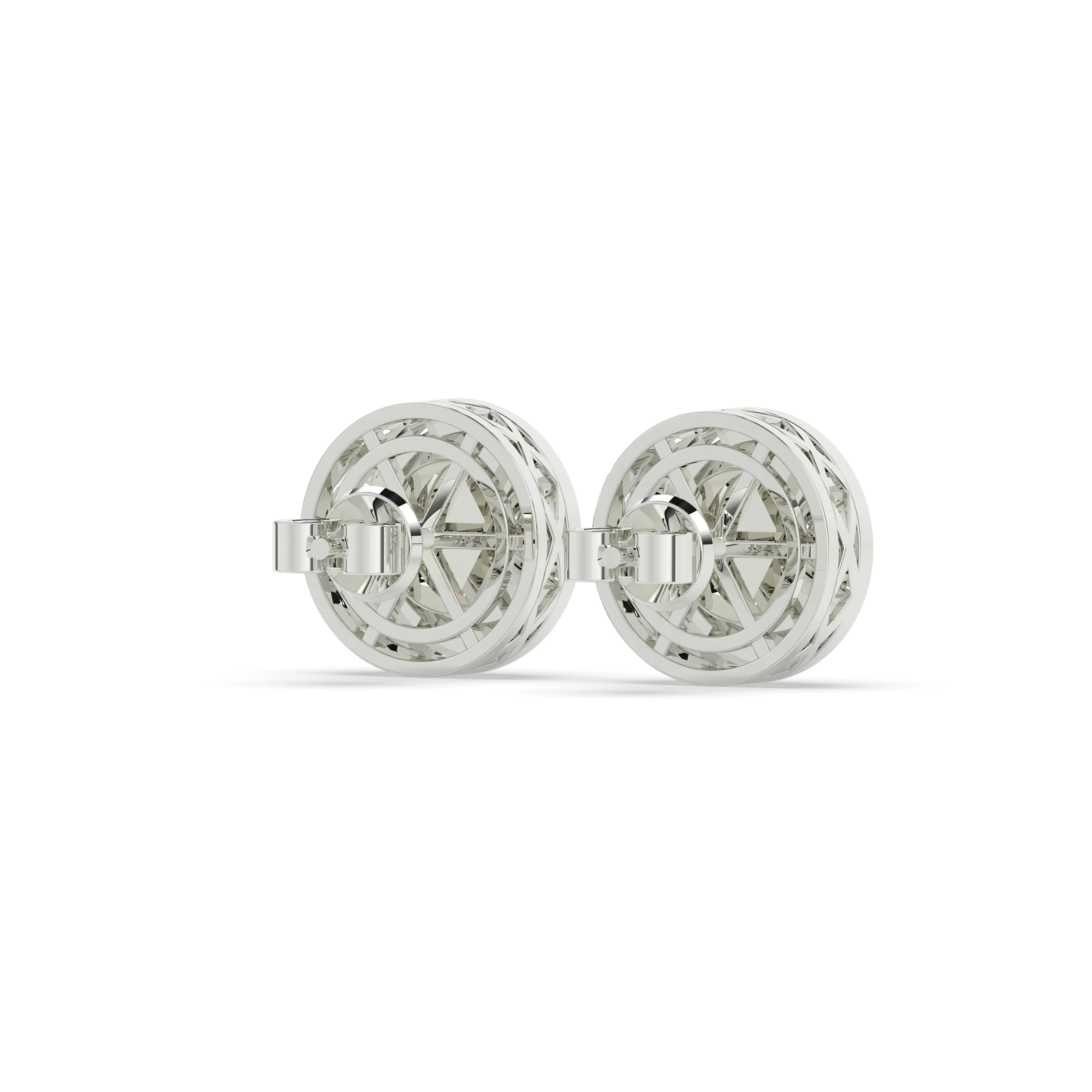 Two Layer Round Diamond Earrings