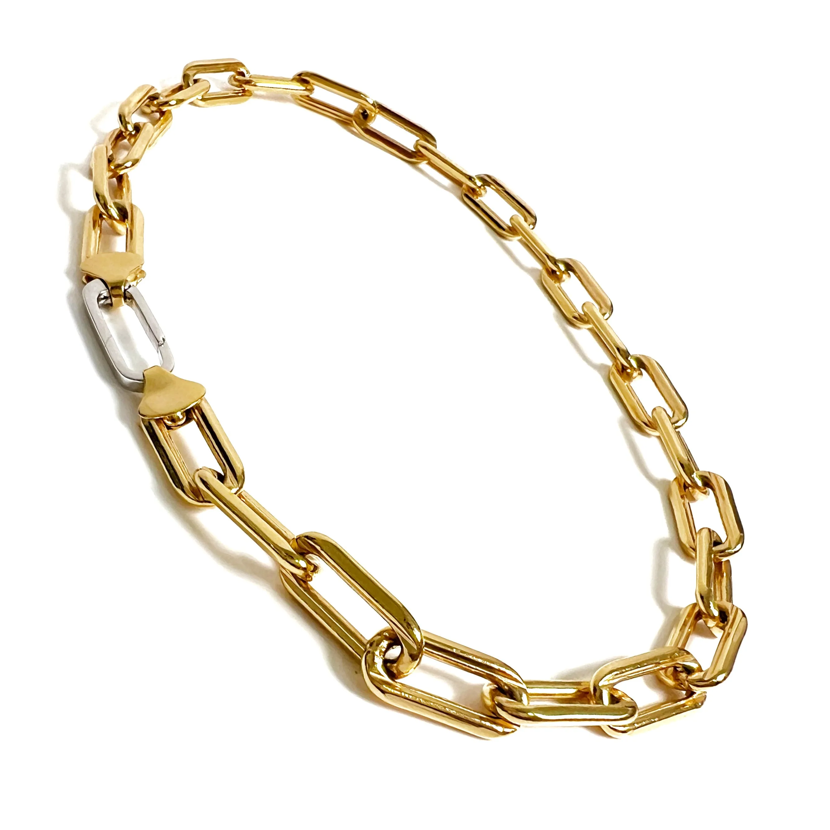 Two Tone Large Link Necklace