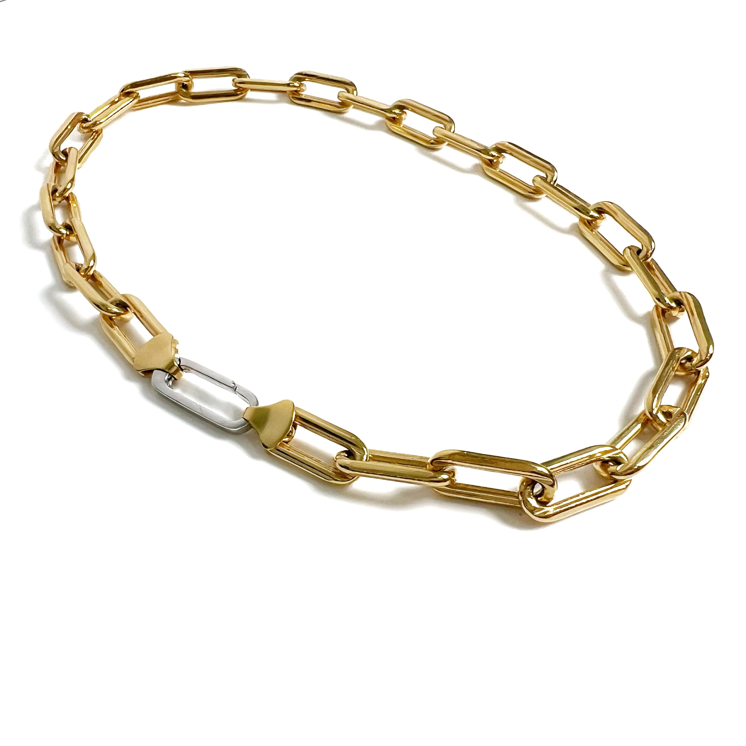 Two Tone Large Link Necklace