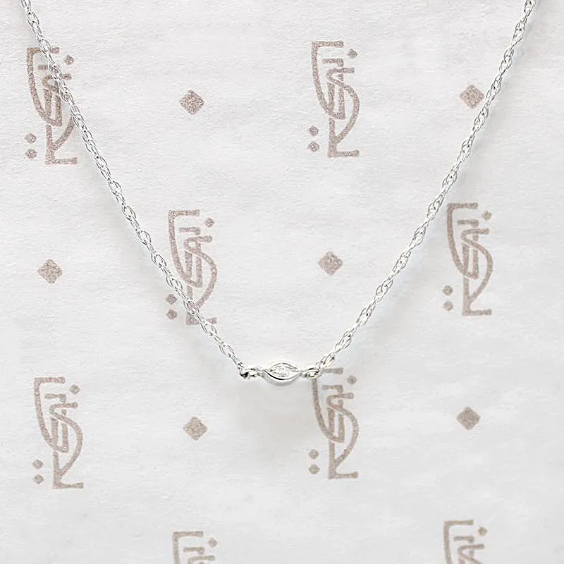 Ultra Dainty Marquis Diamond Link Necklace