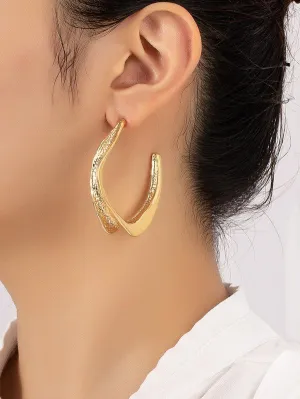 Unique Gold Spiral Hoop Earrings