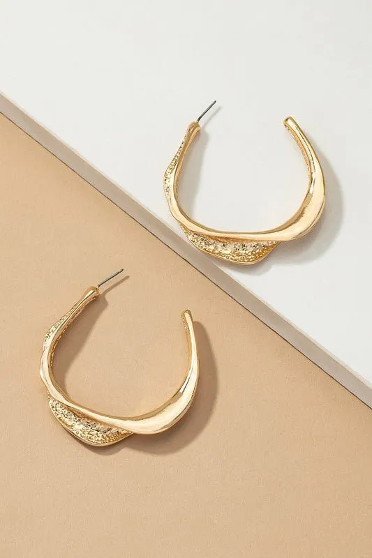 Unique Gold Spiral Hoop Earrings