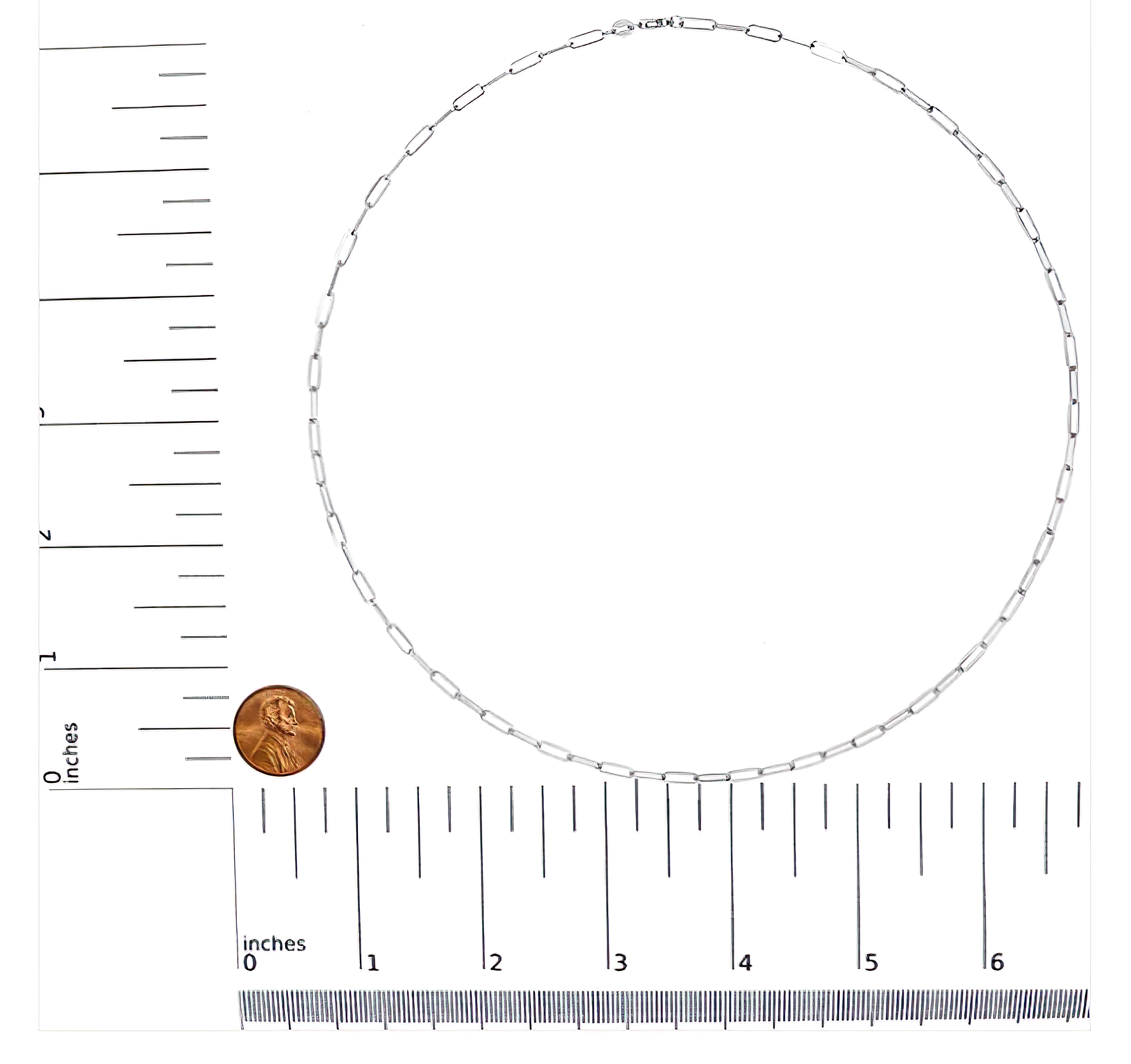 Unisex Solid 14K Gold 2.5mm Paperclip Chain Necklace