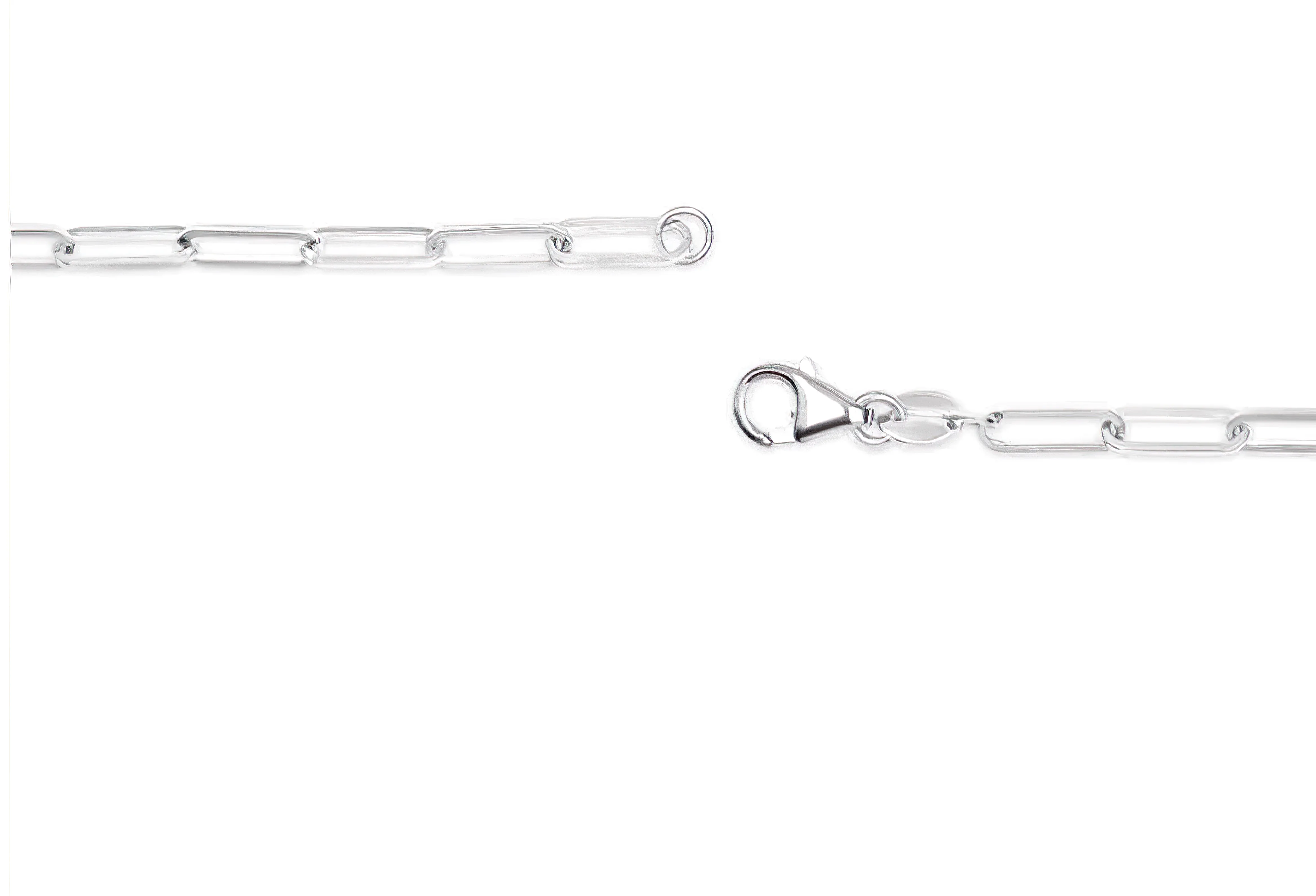 Unisex Solid 14K Gold 2.5mm Paperclip Chain Necklace