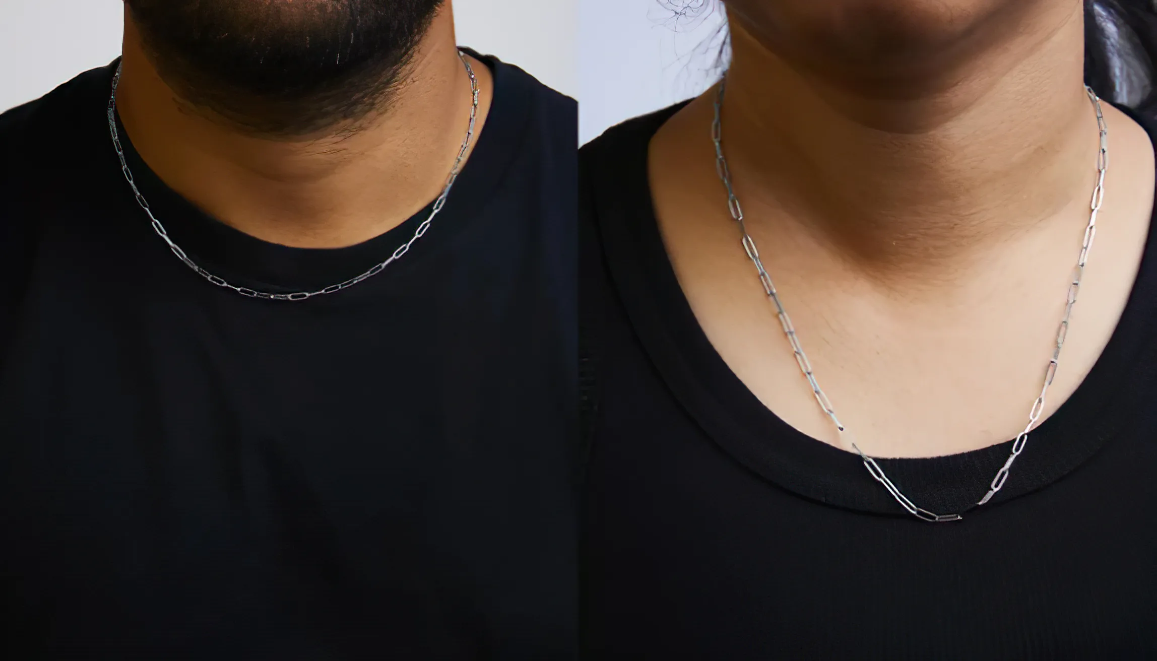 Unisex Solid 14K Gold 2.5mm Paperclip Chain Necklace