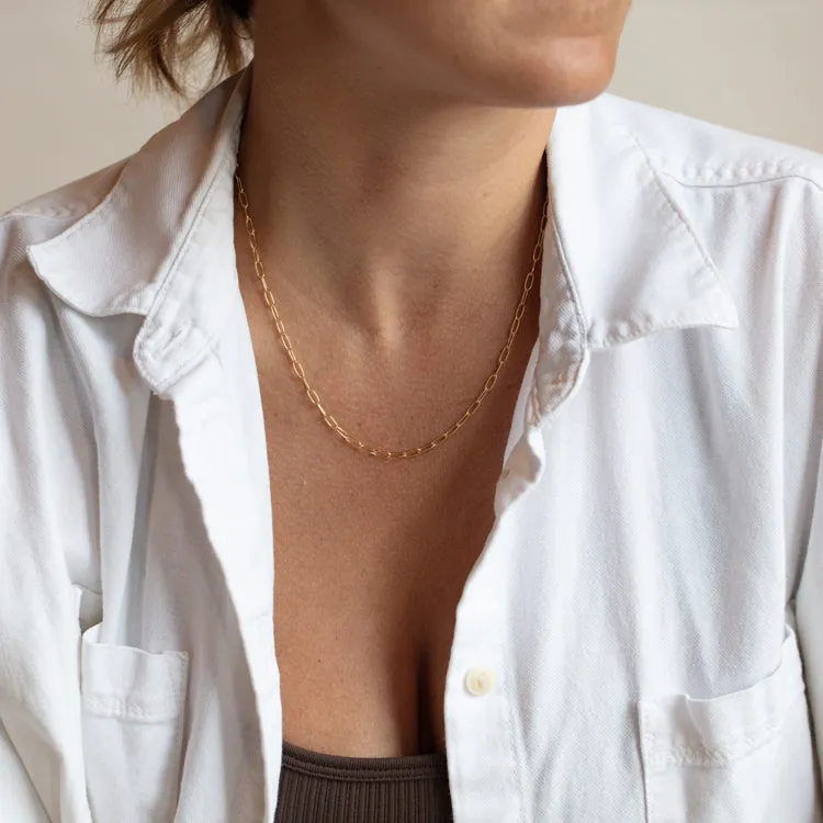 Vermeil Paperclip Necklace