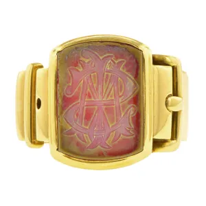 Victorian Carnelian Intaglio/Signet Buckle Ring