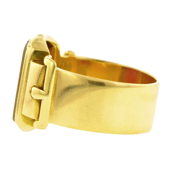 Victorian Carnelian Intaglio/Signet Buckle Ring