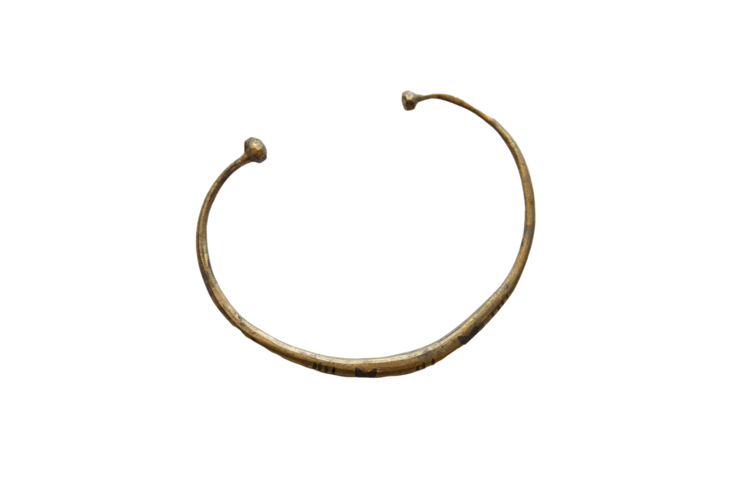 Vintage African Thin Bronze Cuff Bracelet