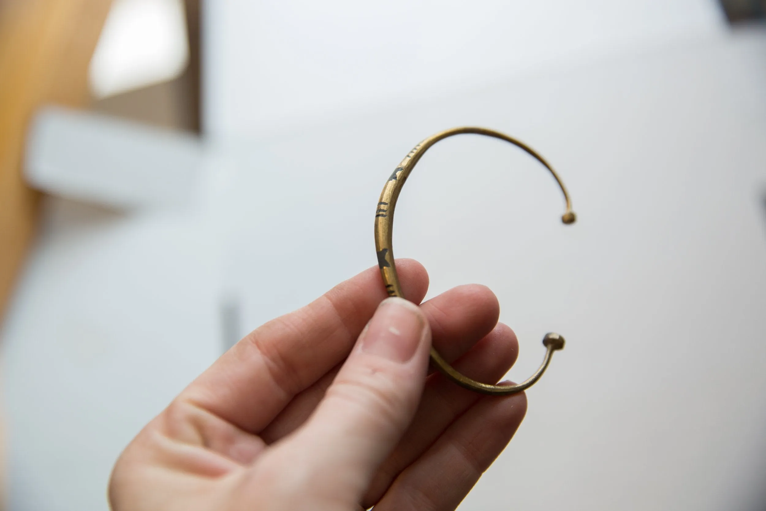 Vintage African Thin Bronze Cuff Bracelet