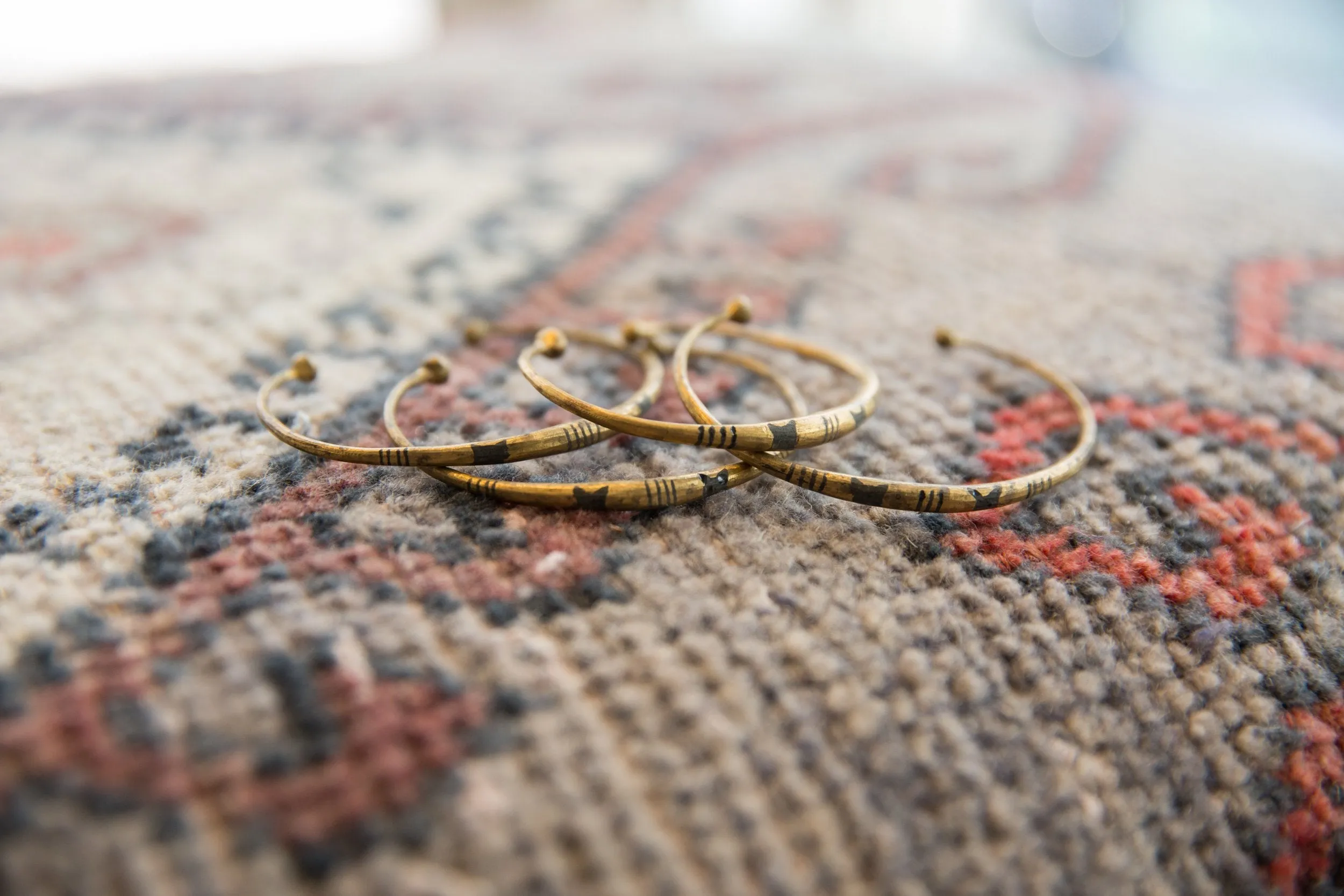 Vintage African Thin Bronze Cuff Bracelet