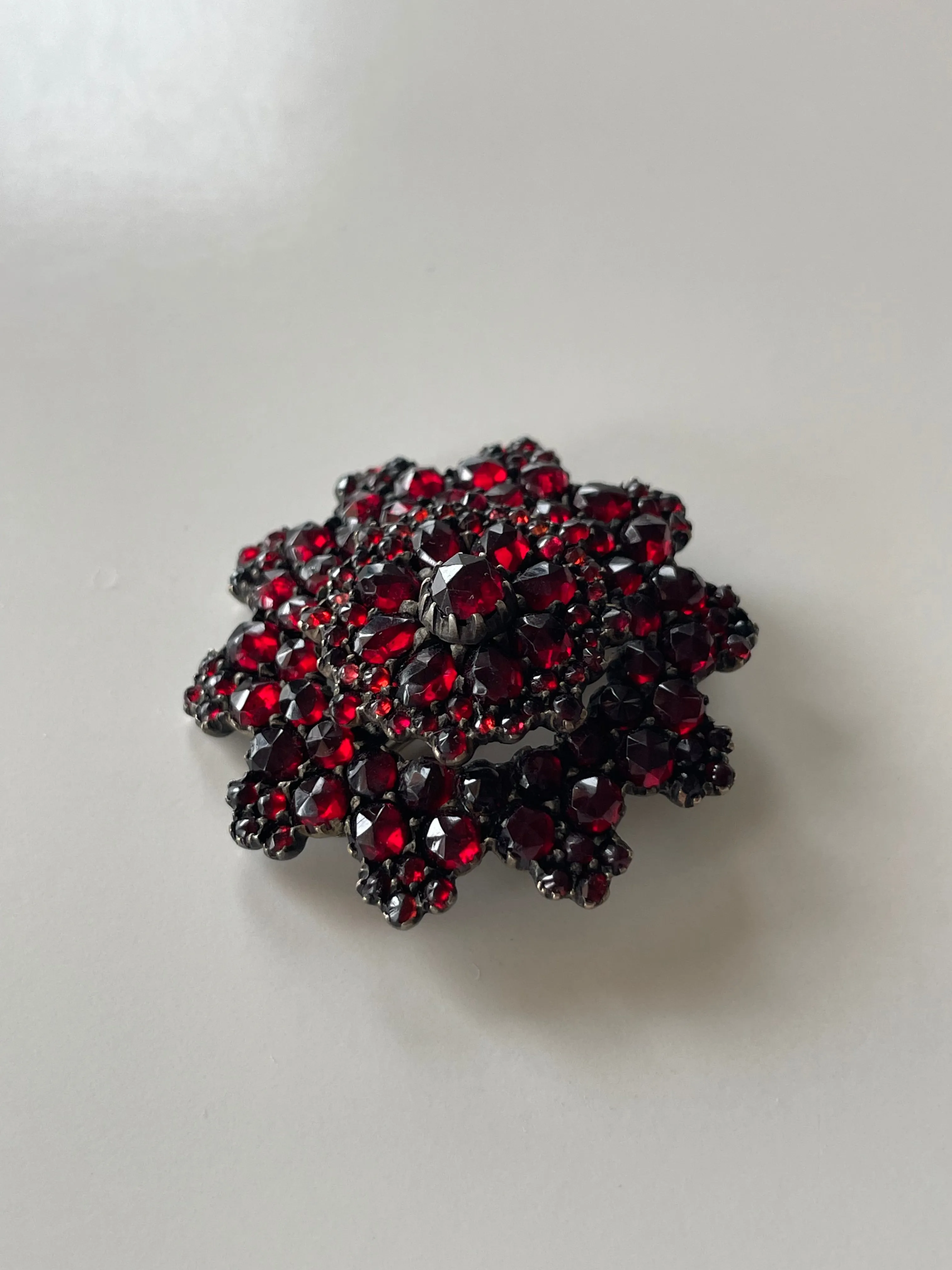 Vintage Eastern European Garnet Brooch