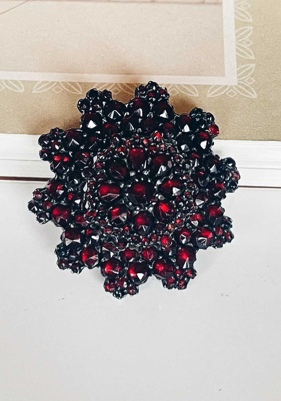 Vintage Eastern European Garnet Brooch
