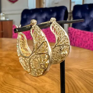 Vintage Openwork Hoop Earrings