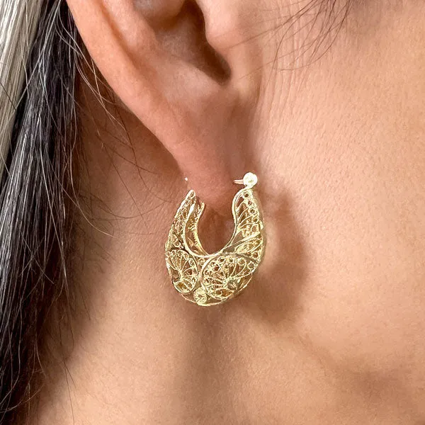 Vintage Openwork Hoop Earrings