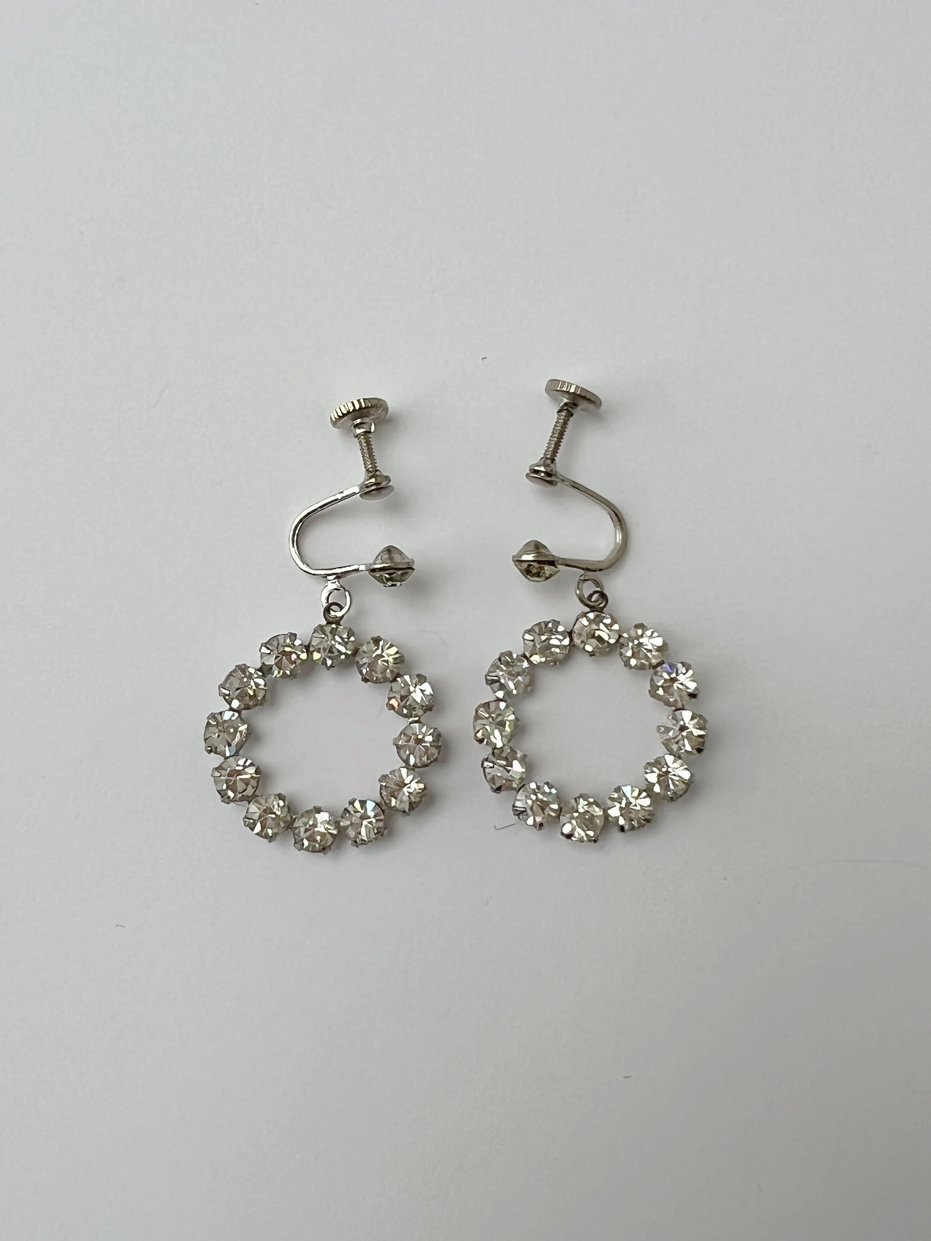 VINTAGE RHINESTONE HOOPS