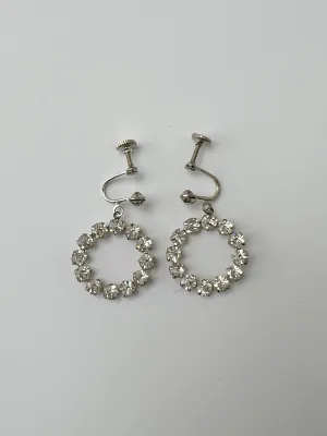 VINTAGE RHINESTONE HOOPS