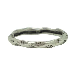 Vintage Silver Thin Wave Impression Bangle