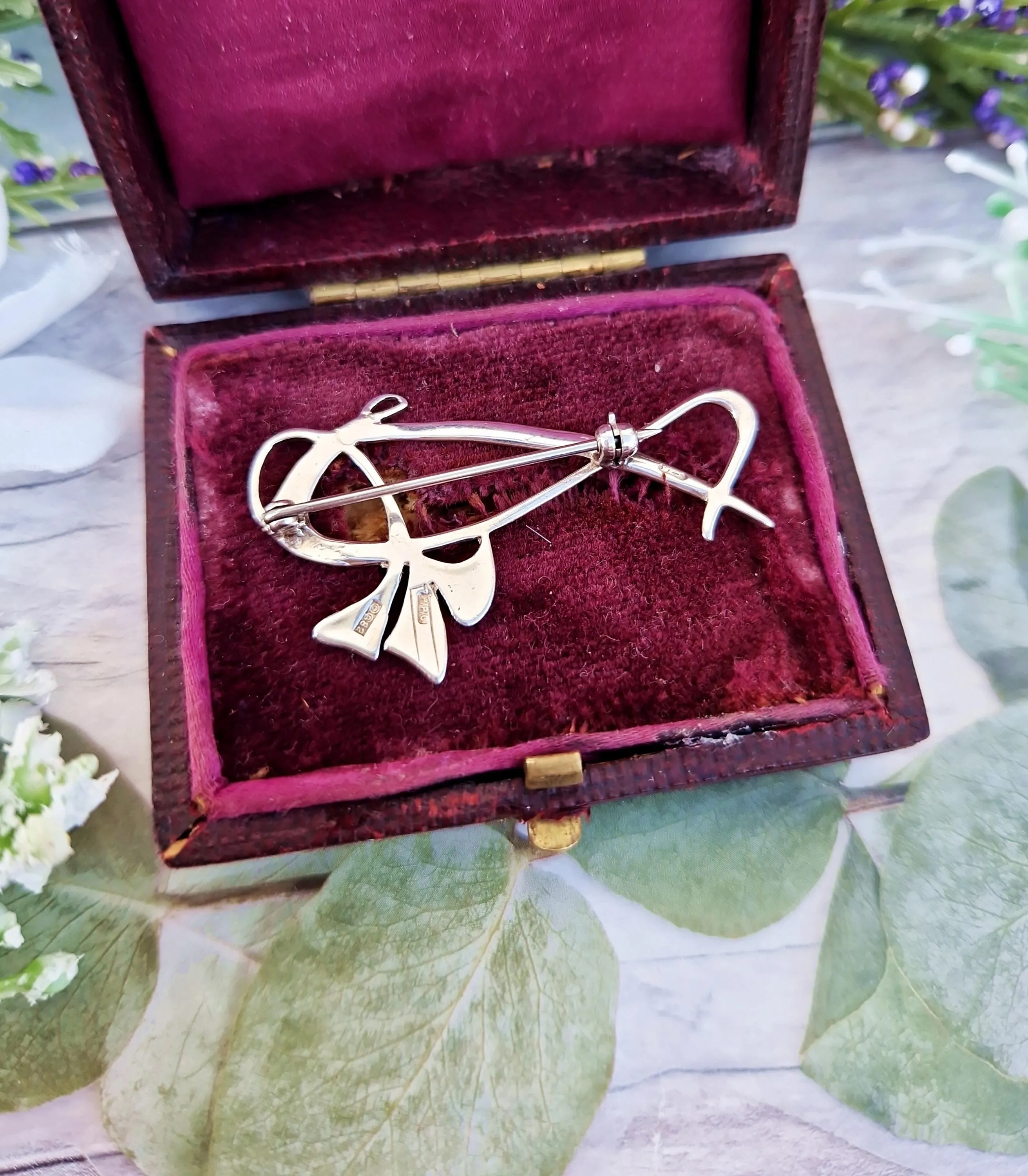 Vintage Sterling Silver Designer Pat Cheney Art Nouveau Style Flower Brooch Pin